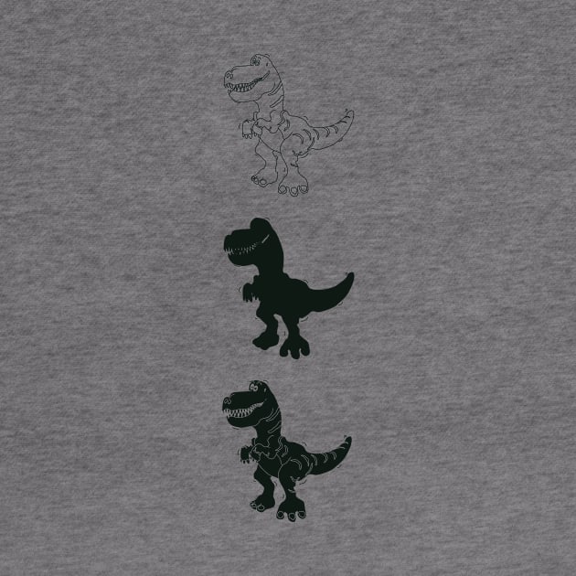 dinosaurs in a monochrome color scheme by bloomroge